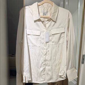 10 Crosby Derek Lam Cream Casual Button-Down Shirt